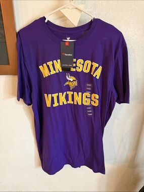 NWT Men’s L Fanatics Minnesota Vikings Purple Logo T‑Shirt